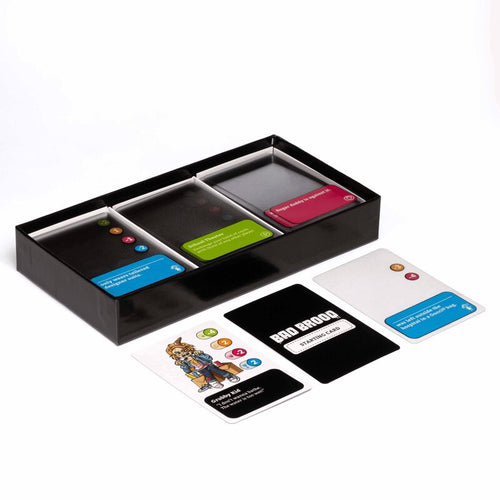 Bad Brood: open box with cards and score pad.